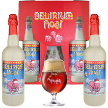 Load image into Gallery viewer, Delirium Christmas Gift Set - Brouwerij Huyghe (Delirium) - Xmas Belgian Strong Ale, 10%, 2x750ml Sharing Bottles & Glass Gift Set