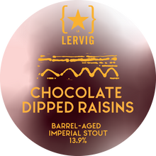 Load image into Gallery viewer, Chocolate Dipped Raisins - Lervig Bryggeri - Bourbon & Rum Barrel Aged Imperial Chocolate Raisin Stout, 13.9%, 375ml Bottle