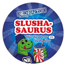 Load image into Gallery viewer, Slushasaurus - Neon Raptor - Blue Raspberry Slushy Sour, 5%, 440ml Can