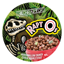 Load image into Gallery viewer, Rapt-O's - Neon Raptor - Marshmallow Crunch Cereal Double Stout, 8%, 440ml Can