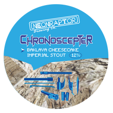 Load image into Gallery viewer, Choronoscepter - Neon Raptor - Baklava Cheesecake Imperial Stout, 12%, 440ml Can