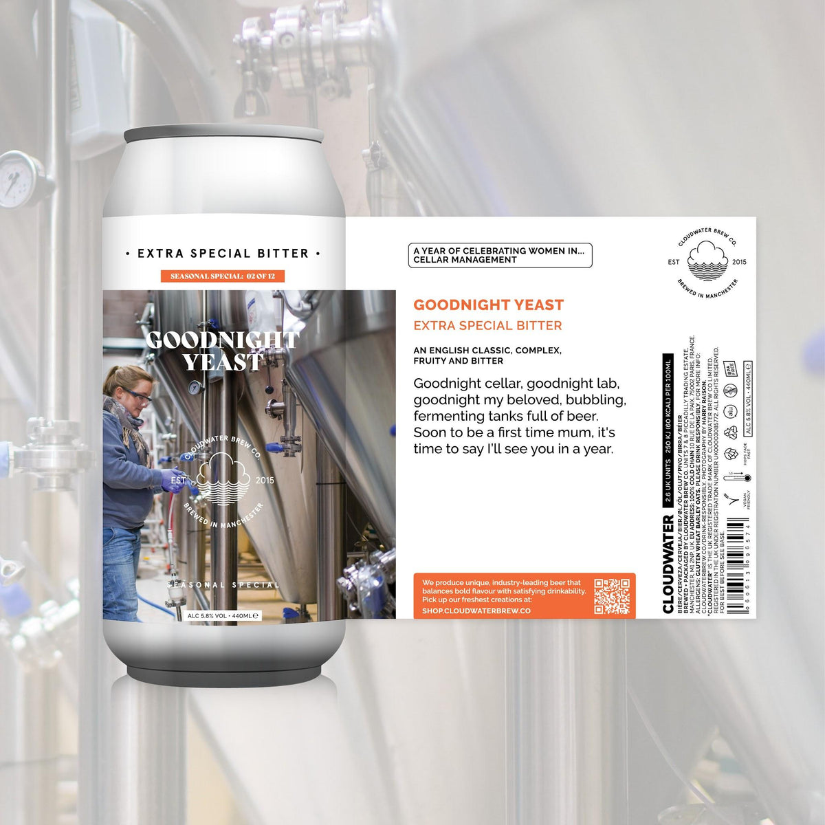 Goodnight Yeast Cloudwater ESB, 6, 440ml Can Raynville Superstore