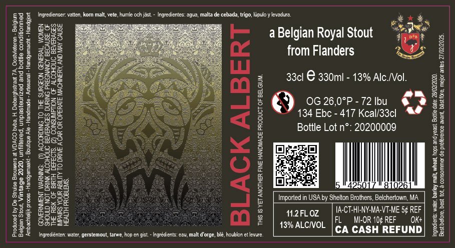 Black Albert - De Struise Brouwers - Belgian Royal Stout, 13%, 330ml B ...