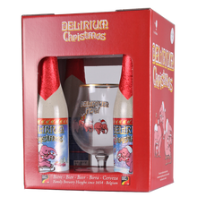 Load image into Gallery viewer, Delirium Christmas Gift Set - Brouwerij Huyghe (Delirium) - Xmas Belgian Strong Ale, 10%, 4x330ml Bottles & Glass Gift Set