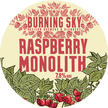 Load image into Gallery viewer, Raspberry Monolith - Burning Sky - Blended Mixed Fermentation Dark Ale with Raspberry, 7.8%, 750ml Sharing Beer Bottle