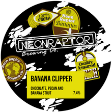 Load image into Gallery viewer, Banana Clipper - Neon Raptor - Chocolate, Peanut & Banana Stout, 7.4%, 440ml Can