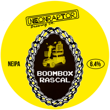 Load image into Gallery viewer, Boombox Rascal - Neon Raptor - NEIPA, 6.4%, 440ml Can