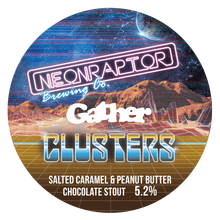 Load image into Gallery viewer, Salted Caramel Clusters - Neon Raptor - Salted Caramel Peanut Butter & Chocolate Stout, 5.2%, 440ml Can