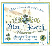 Load image into Gallery viewer, Tegernseer 1806 Max I. Joseph Jubiläums Export - Brauhaus Tegernee - Exportbier, 5.2%, 500ml Bottle