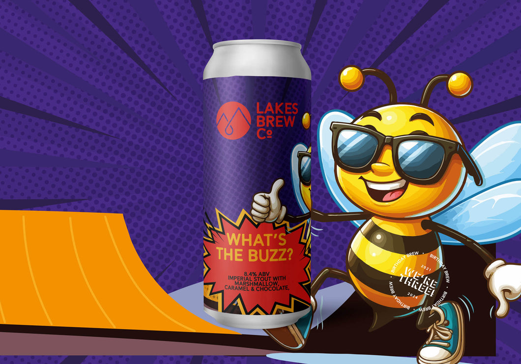 What's The Buzz - Lakes Brew Co - Imperial Stout with Marshmallow, Caramel & Chocolate, 8.4%, 440ml Can