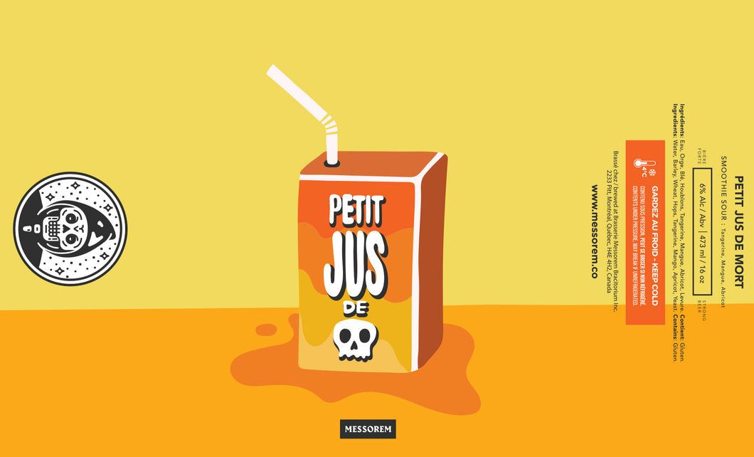 Petit Jus De Mort Tangerine, Mango, Abricot - Messorem - Smoothie Sour with Tangerine, Mango & Apricot, 6%, 473ml Can