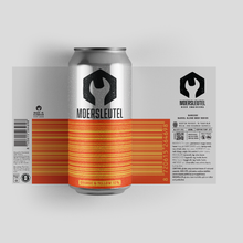 Load image into Gallery viewer, Barcode Orange &amp; Yellow - Moersleutel - Whisky, Rum &amp; Bourbon BA Imperial Stout, 13%, 440ml Can
