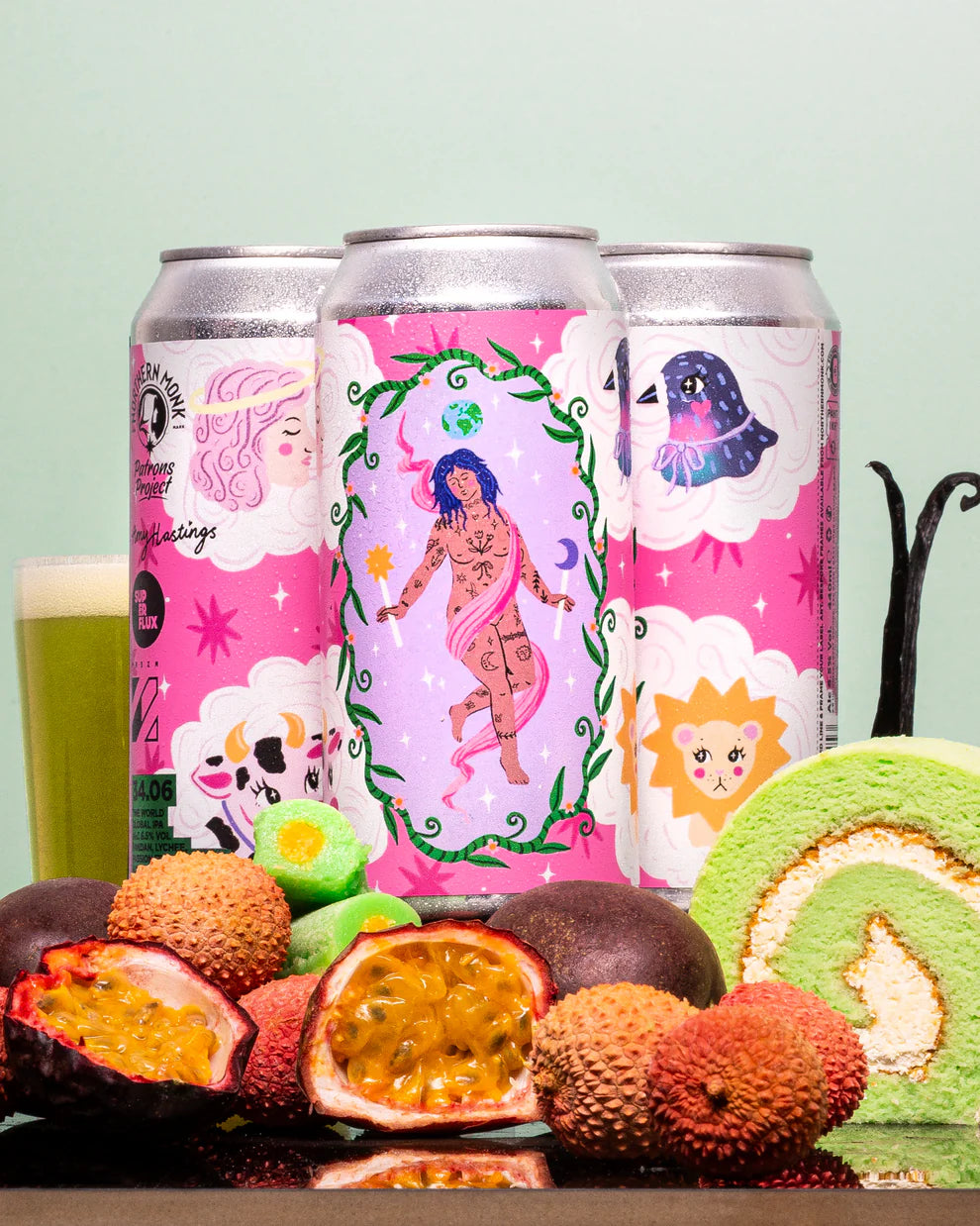 34.06 The Worls Global IPA - Northern Monk X Amy Hastings X Super Flex X Prizm Brewing Co - Pandan, Lychee & Passionfruit IPA, 6.5%, 440ml Can