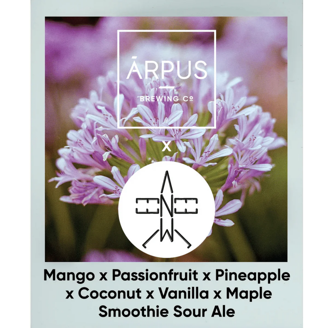 Mango x Passionfruit x Pineapple X Coconut x Vanilla x Maple Smoothie Sour Ale - Arpus Brewing Co X Elm Eleven - Mango x Passionfruit x Pineapple X Coconut x Vanilla x Maple Smoothie Sour Ale, 4.5%, 440ml Can