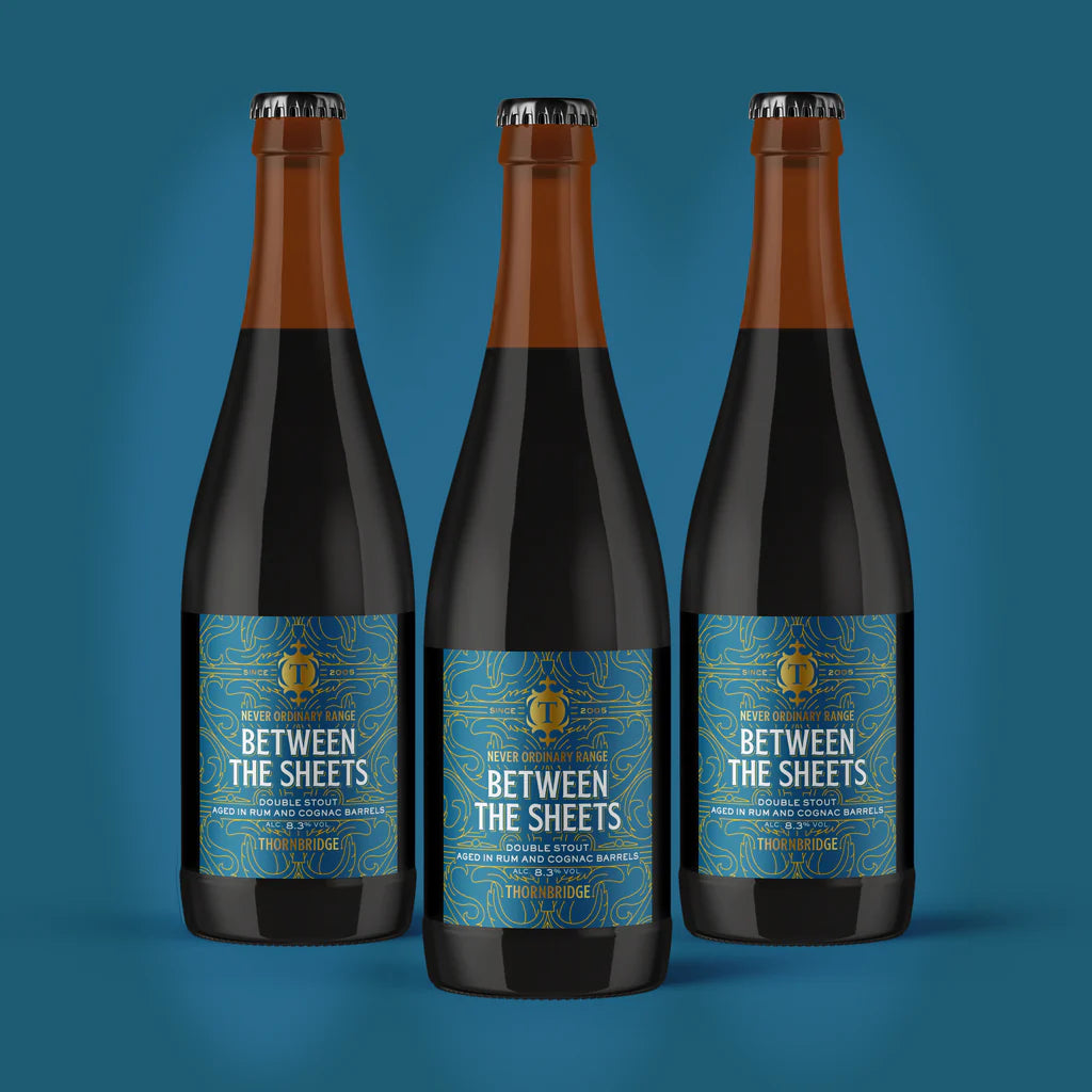 Between The Sheets - Thornbridge Brewery - Rum & Cognac Barrel Aged Double Stout, 8.3%, 375ml Bottle