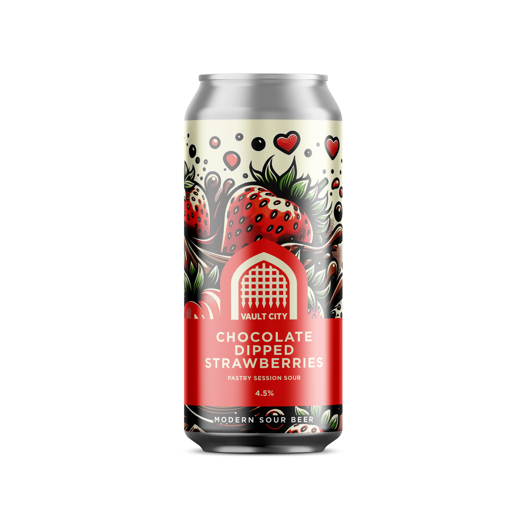 Chocolate Dipped Strawberries - Vault City - Chocolate Dipped Strawberries Pastry Session Sour, 4.5%, 440ml Can
