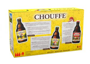 Chouffe Gift Set - Brasserie d'Achouffe - Belgian Ales, 3x330ml Bottle & Glass Gift Set