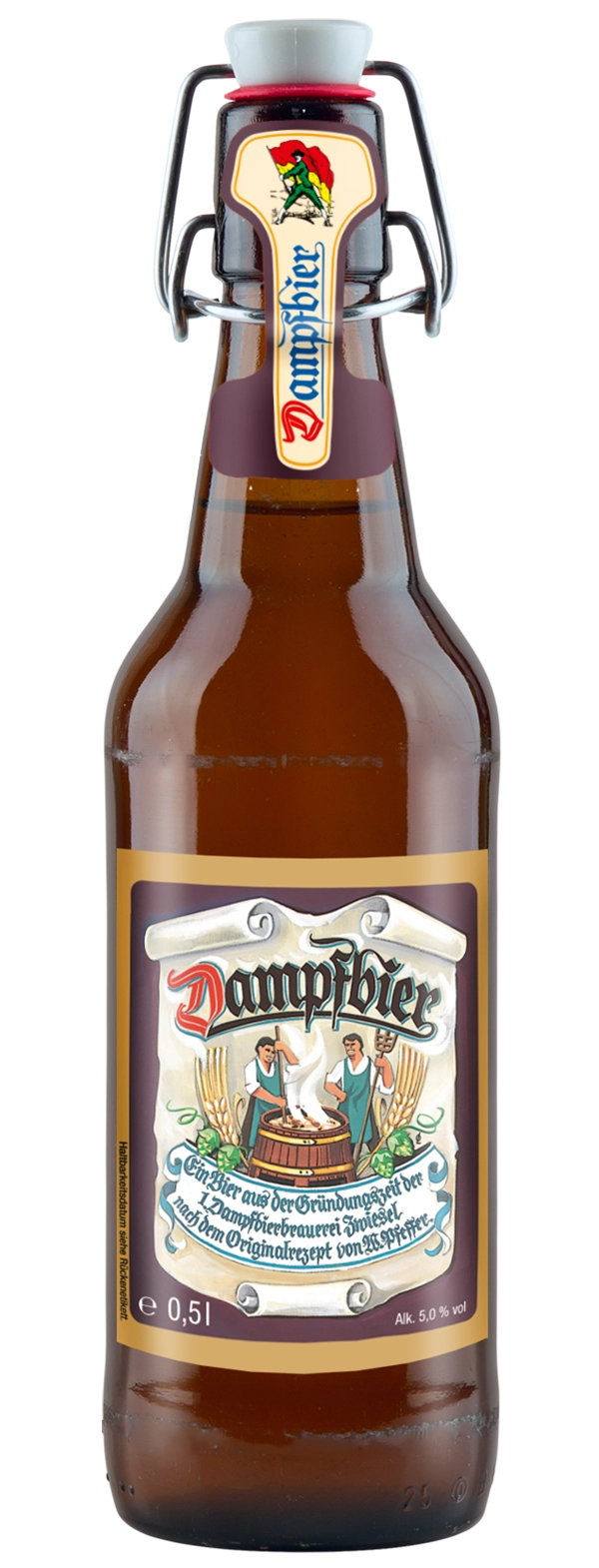 Das Dampfbier - Oberstdorfer Dampfbierbrauerei - Steam Lager Beer, 5%, 500ml Bottle