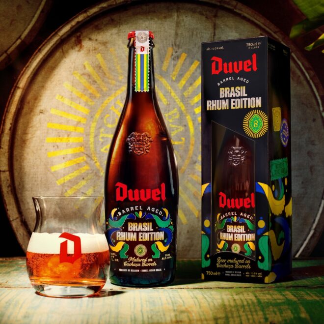 No.8 Brasil Rhum Barrel Edition - Duvel Moortgat - Brazilian Rum Barrel Aged Belgian Tripel, 11%, 750ml Sharing Bottle & Glass Gift Set