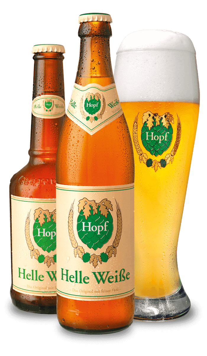 Hopf Label Hopf Helle Weisse - Weißbierbrauerei Hopf - Light Wheat Beer, 5.5%, 50 ...