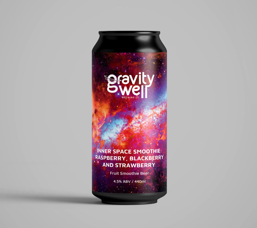 Inner Space Smoothie - Gravity Well Brewing - Raspberry, Blackberry and Strawberry Smoothie Beer, 4.5%, 440ml Can