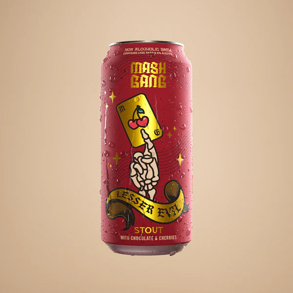 Lesser Evil - Mash Gang - Low Alcohol Stout with Chocolate & Cherries, 0.5%, 440ml Can