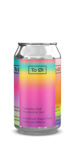 Lowmotion Pink - To Øl - Non Alcoholic Beer with Dragonfruit, Lychee & Hibiscus, 0.3%, 330ml Can