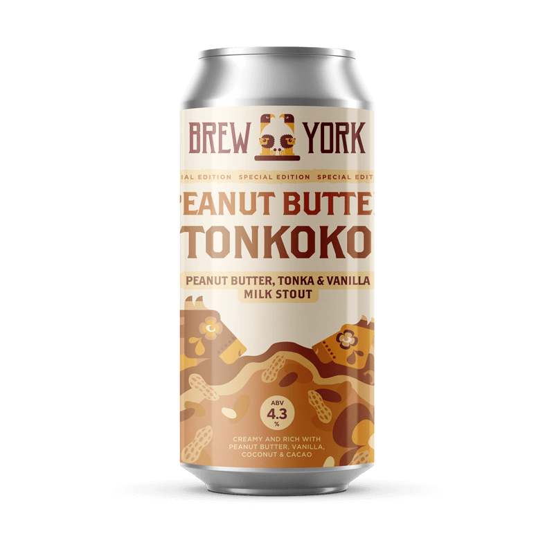 Peanut Butter Tonkoko - Brew York - Peanut Butter, Coconut, Tonka, Vanilla and Cacao Milk Stout, 4.3%, 440ml Can