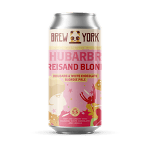Load image into Gallery viewer, Rhubarbra Streisand Blondie - Brew York - Rhubarb &amp; White Chocolate Blondie Pale, 5.5%, 440ml Can
