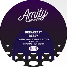 Load image into Gallery viewer, Breakfast Bessy - Amity Brew Co - Coffee, Maple, Peanut Butter &amp; Bacon Imperial Milk Stout, 8.4%, 440ml Can
