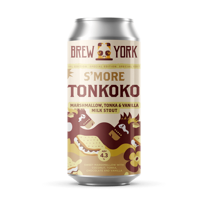 Tonkoko S'More - Brew York - Marshmallow, Coconut, Cacao, Tonka Bean & Vanilla Milk Stout, 4.3%, 440ml Can