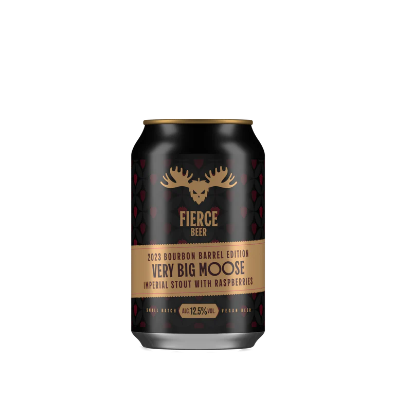 2023 Bourbon BA Very Big Moose Raspberries - Fierce Beer - Bourbon Barrel Aged Imperial Stout with Raspberries, 12.5%, 330ml Can