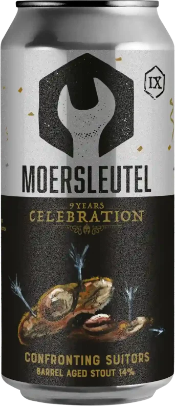 9Y: Confronting Suitors - De Moersleutel - Sazerac Rye & Bourbon Imperial Stout, 14%, 440ml Can
