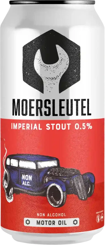 Non Alcoholic Motor Oil - De Moersleutel - Non Alcoholic Imperial Stout, 0.5%, 440ml Can