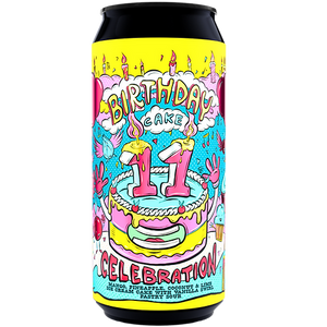 Yellow 11th Birthday Cake - Amundsen Brewery - Mango, Pineapple, Coconut & Lime Ice Cream Cake With Vanilla Swirl Pastry Sour, 6.5%, 440ml Can