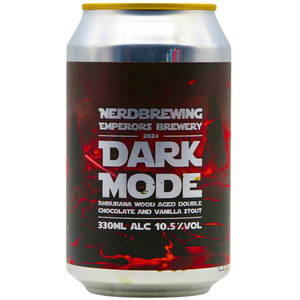 Dark Mode 2024 - Nerd Brewing X Emperor's Brewery - Amburana Wood Aged Double Chocolate & Vanilla Imperial Stout with Dark Forest Honey & Toasted Coconut, 10.5%, 330ml Can