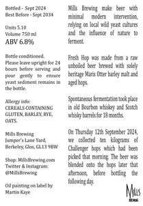 Fresh Hop - Mills Brewing - Bourbon & Scotch Whisky Barrel Aged Blended Mixed Fermentation Pale Ale, 6.8%, 750ml Sharing Bottle