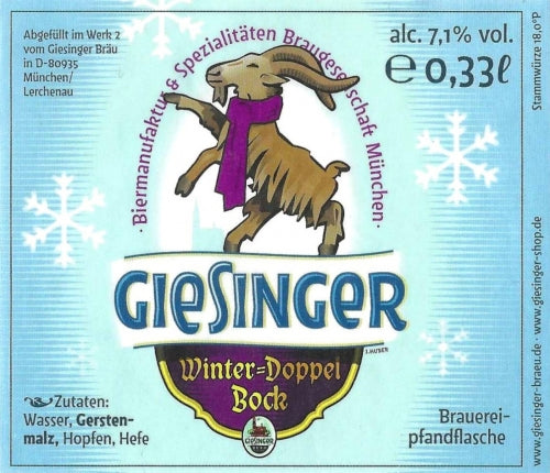 Winter Doppelbock - Giesinger Bräu - Winter Doppelbock, 7.1%, 330ml Bottle