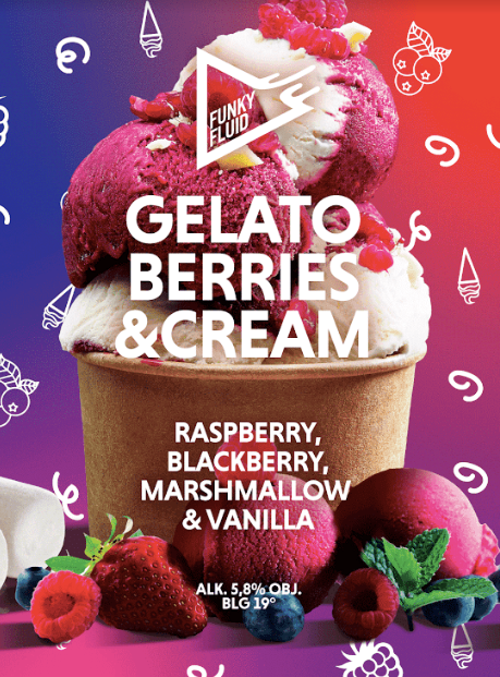 Gelato: Berries & Cream - Funky Fluid - Ice Cream Sour with Berries & Cream, 5.5%, 500ml Can