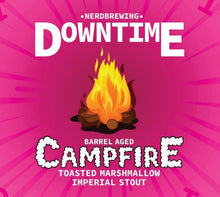 Load image into Gallery viewer, Downtime BA Campfire - Nerd Brewing - Agitator Whiskey Barrel Aged Toasted Marshmallow Imperial Stout, 11.3%, 330ml Bottle
