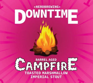 Downtime BA Campfire - Nerd Brewing - Agitator Whiskey Barrel Aged Toasted Marshmallow Imperial Stout, 11.3%, 330ml Bottle
