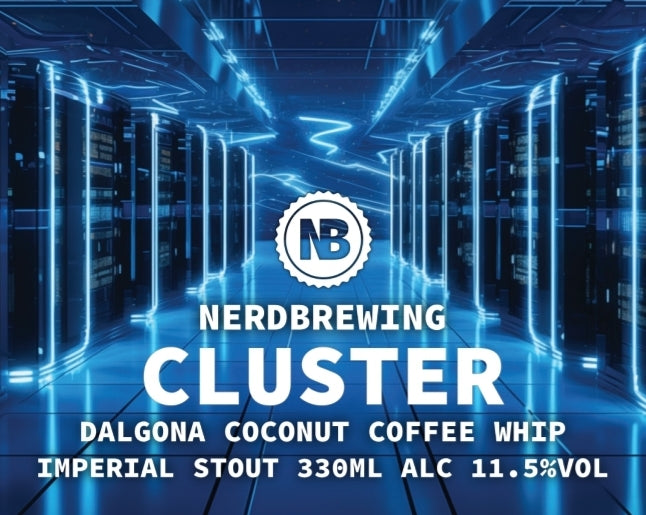 Cluster Dalgona - Nerd Brewing - Coconut Coffee Whip Imperial Stout, 11.5%, 330ml Can