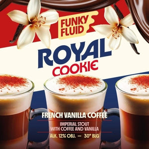 Royal Cookie: French Vanilla Coffee - Funky Fluid - Imperial Stout with Coffee & Vanilla, 12%, 500ml Can