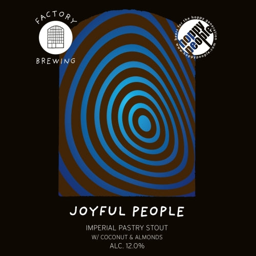 Joyful People - Coffee - Factory Brewing X Brasserie Hoppy People - Imperial Stout with Coconut & Almonds, 12%, 440ml Can