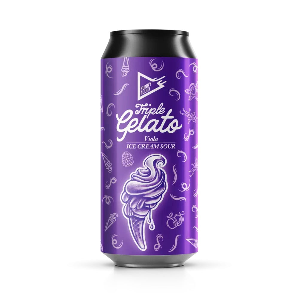 Triple Gelato: Viola - Funky Fluid - Ice Cream Sour w/ Bilberry, Plum, Raspberry, Marshmallow & Vanilla, 9%, 500ml Can