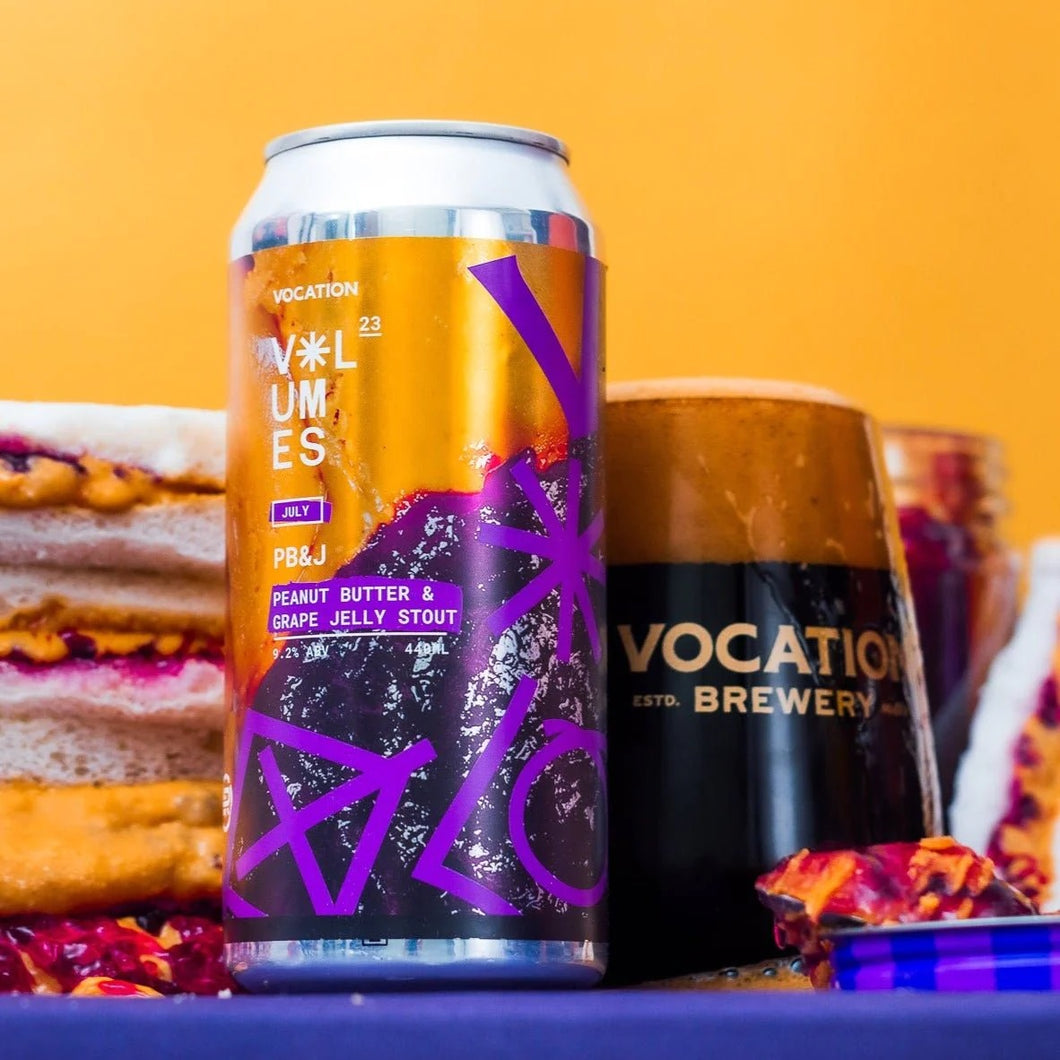 PB&J Volumes July - Vocation Brewery - Peanut Butter & Grape Jelly Stout, 9.2%, 440ml Can