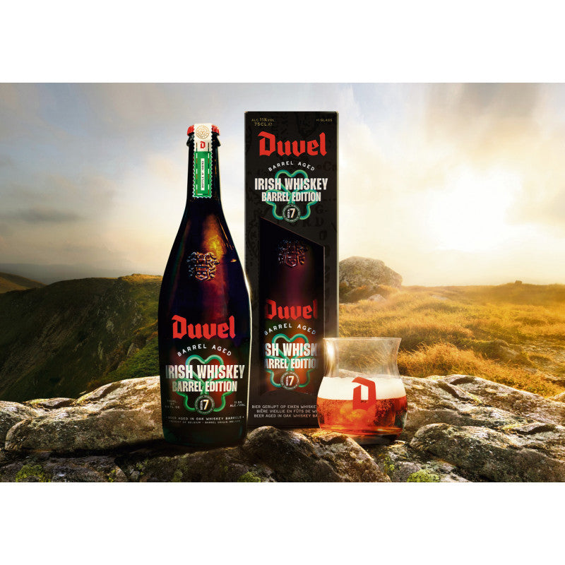 No.7 Irish Whiskey Barrel Edition - Duvel Moortgat - Irish Whiskey Barrel Aged Belgian Tripel, 11.5%, 750ml Sharing Bottle & Glass Gift Set