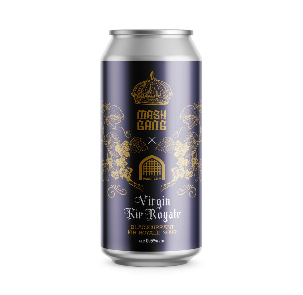 Virgin Blackcurrant Kir Royale - Vault City X Mash Gang - Low Alcohol Virgin Blackcurrant Kir Royale Sour, 0.5%, 440ml Can