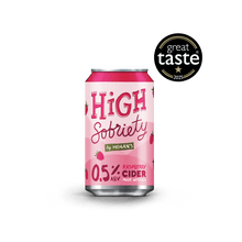 Load image into Gallery viewer, High Sobriety Raspberry - Hogan's Cider - Low Alcohol Raspberry Cider, 0.5%, 330ml Can
