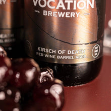 Load image into Gallery viewer, Kirsch Of Death - Vocation Brewery - Red Wine Barrel Aged Cherry Sour, 7.7%, 330ml Bottle
